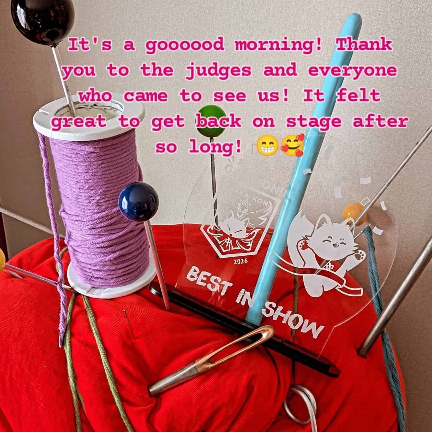 We won Best in Show at Naka-kon 2026 last night!! All that prop building was totally worth it. Everyone brought their A-game and it was a wonderful show. Thank you to everyone who congratulated us already. We really REALLY appreciate how much support we get from the community and we can't wait to show you the full cosplay in upcoming reels and photos!

#nakakon2026 #secretworldofarrietty #bestinshow #ghiblicosplay #cosplay